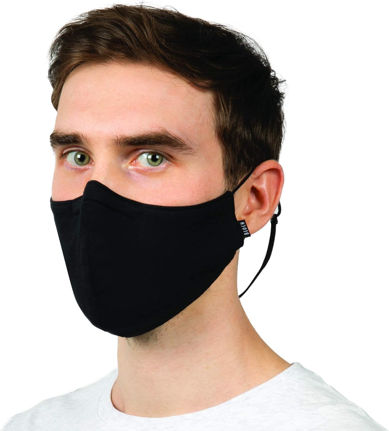 Bloch unisex-adult Adult Soft Stretch Reusable Face Mask With Lanyard and Moldable Nose Pad (Pack of 3)