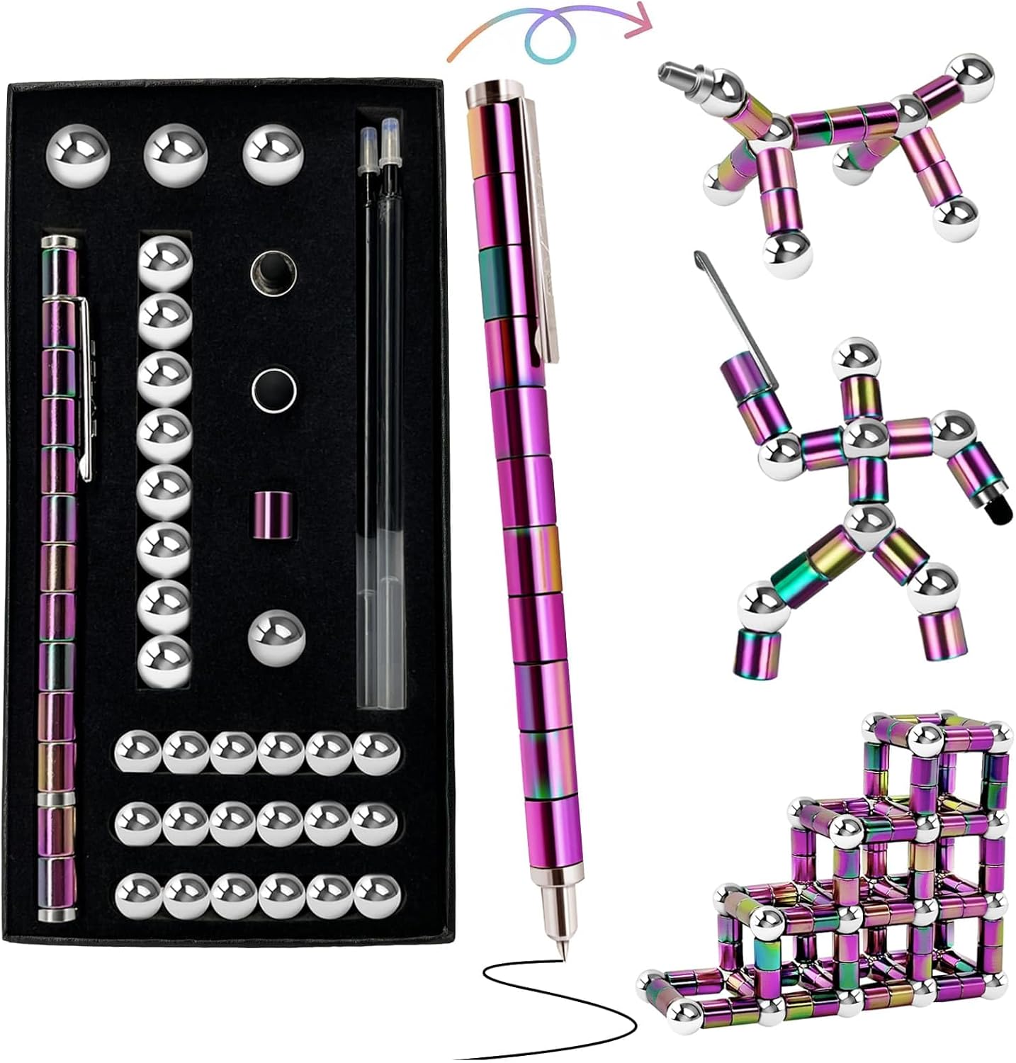 Fidget Pen Toys For Ages 8-13 - Magnetic Pen Magnets For Kids - Teen Girl Boy Gift Trendy Stuff - Gift For Teenage Boys Girls - Cool Things Toy For Boy Age 8-12 - Gift For 10 11 12 13 14 Year Old Girl