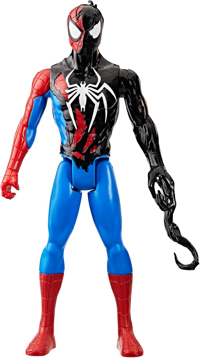 Marvel Spider-Man VenomVersus Titan Hero Series Spider-Man Action Figure, Black, 12 pulgadas