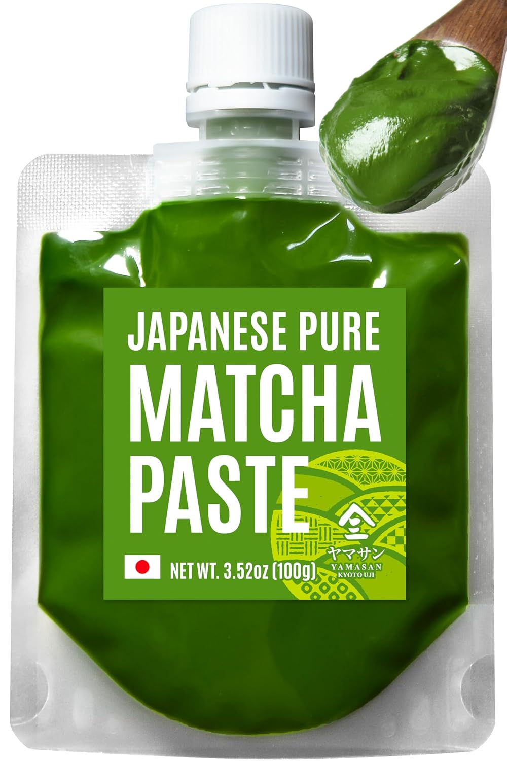 YAMASAN KYOTO UJI Japanese Pure Matcha Paste, Handy for Baking and Cooking, Easy to Add Matcha Color and Flavor, No Additives, Gluten-Free, Vegan, Made in Japan 100g(3.52oz)
