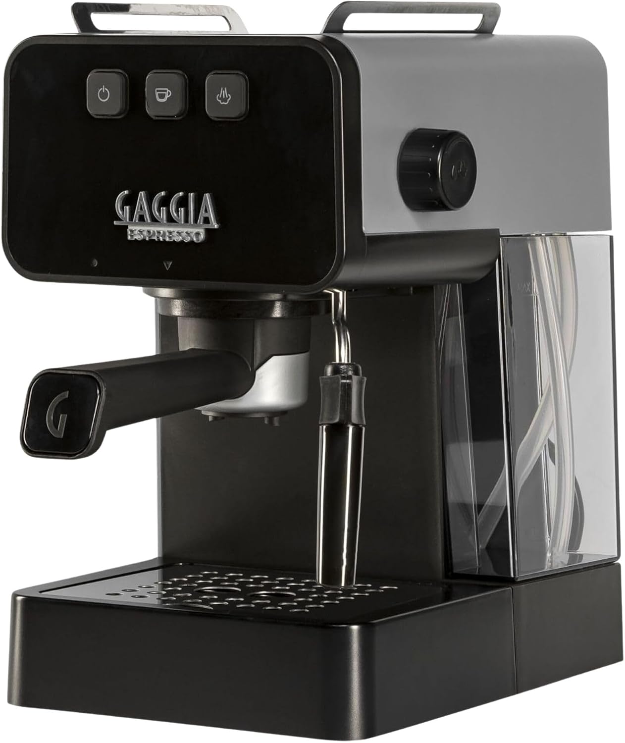 Gaggia Espresso Deluxe Manual Coffee Machine and Cappuccino Maker with Milk Frother, Storm Grey