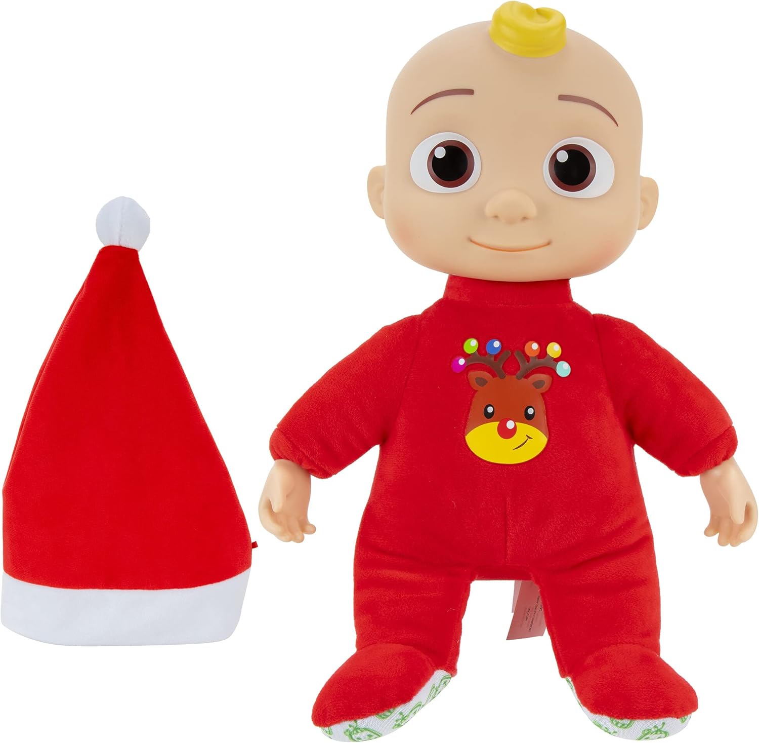 Cocomelon Musical Deck The Halls JJ Doll - Includes JJ Roto Doll with Santa Hat - Festive Doll with Activated Sounds- Toys for Preschoolers
