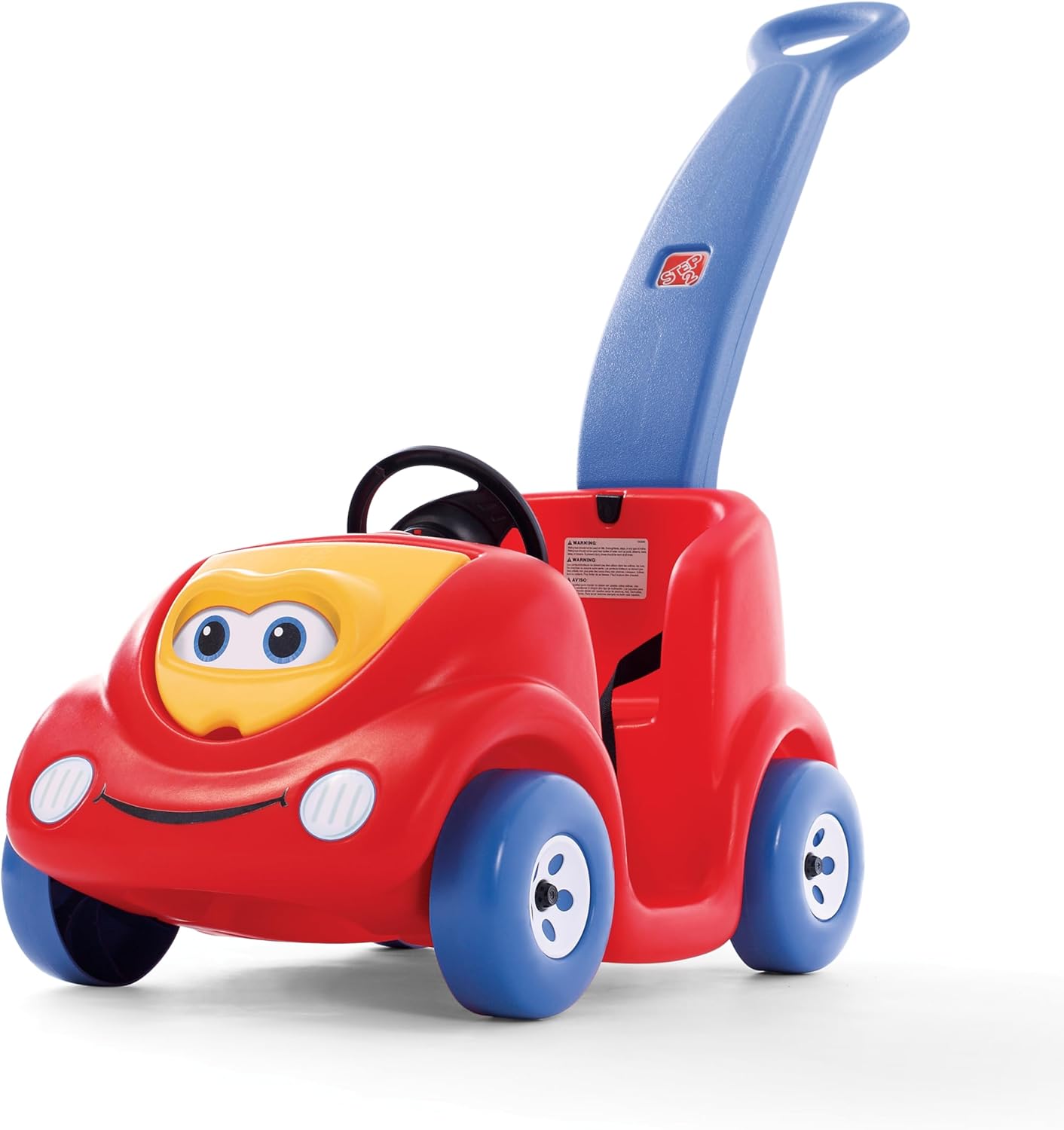 Step2 Push Around Buggy Kids Push Car, Ride On Toy, Stroller Substitute, Includes Seat Belt & Horn, Made of Durable Plastic, Max Weight 50 lbs., For Toddlers 1.5-4 Years Old, Red