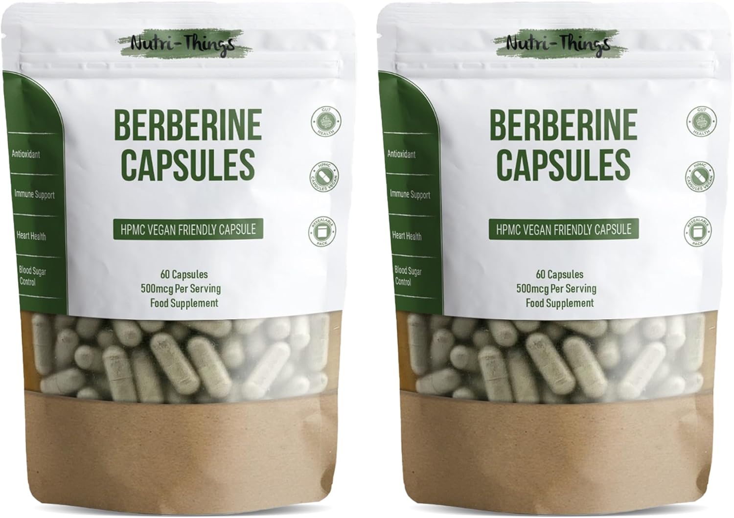 Berberine 500mg Supplement - 2 Pack - Optimal Wellness Support, Super Antioxidant for Immunity, Two-Month Supply for Daily Wellness, Immune System & Gut Health Boost, Blood Sugar & Cholesterol Control