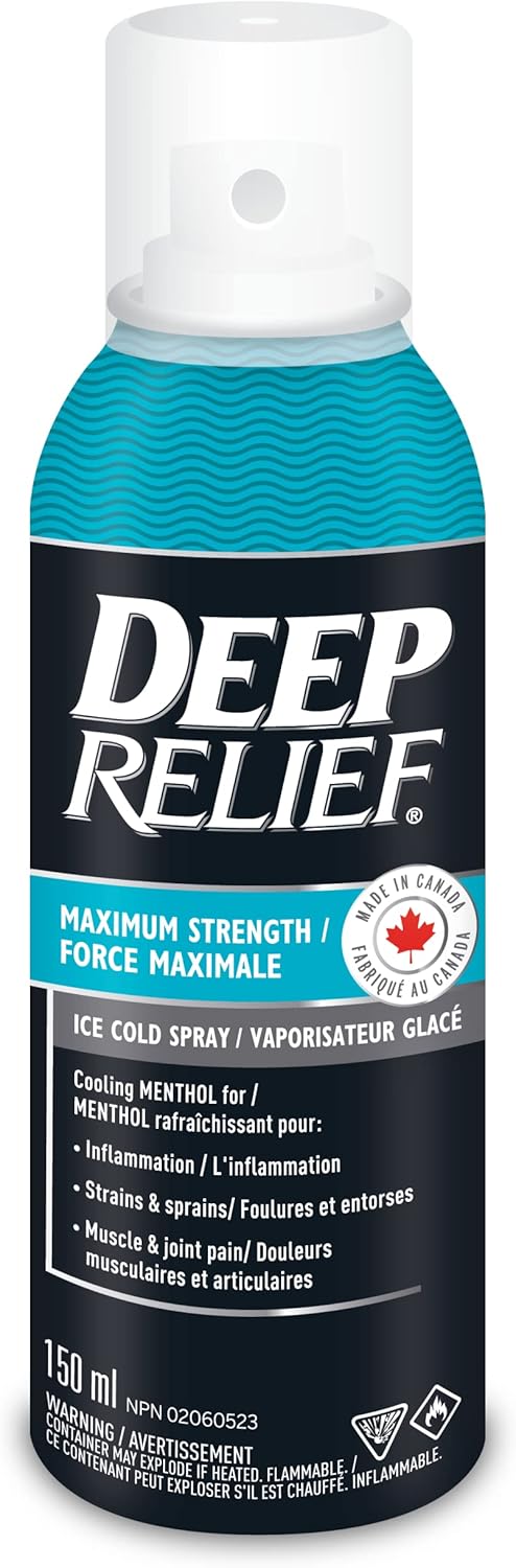 Deep Relief Ice Cold Spray, 150ml - Plastic Bottle, Spray, Cold Therapy, Turquoise, 5.3cm x 5.3cm x 17.1cm
