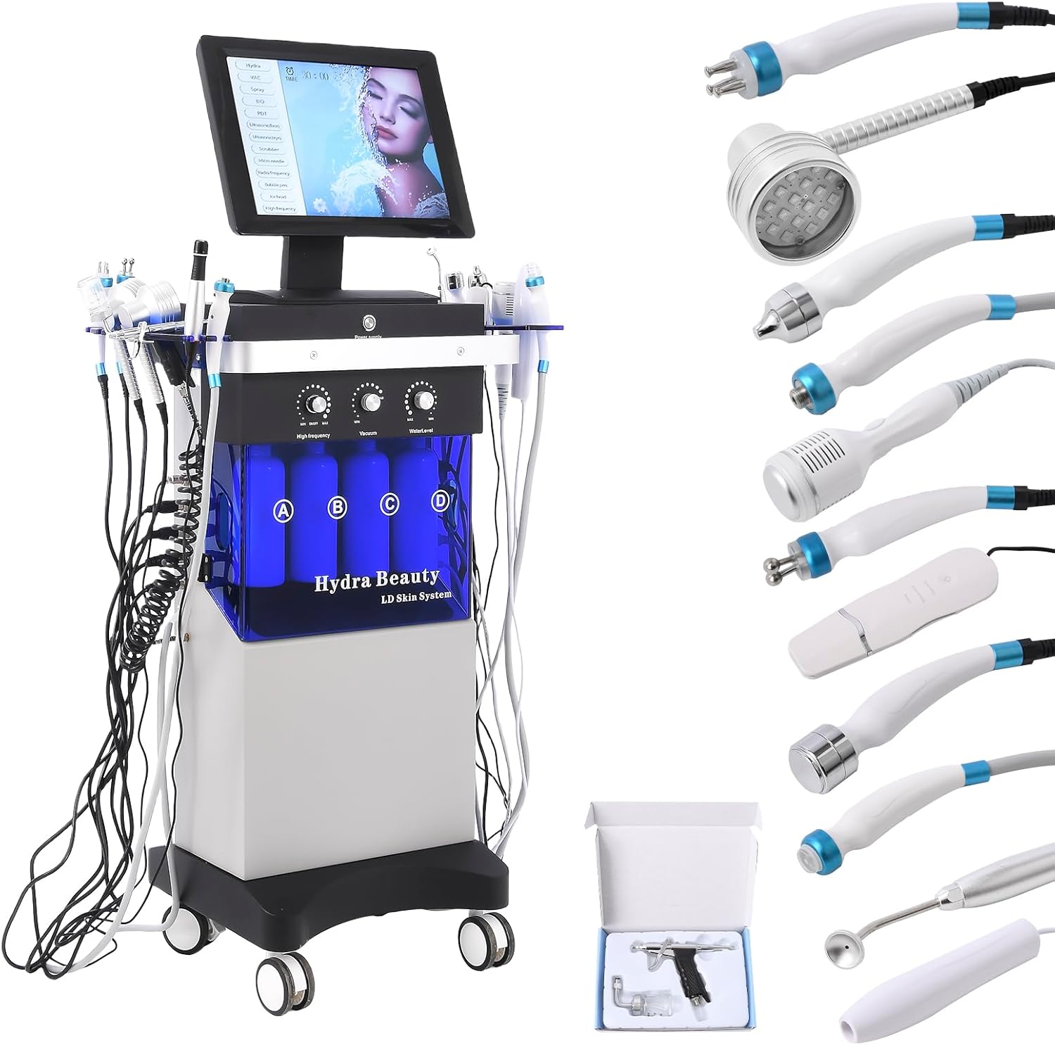 XFK Hydro Oxygen 14 in 1 Facial Beauty Machine Professional Rejuvenation Deep Skin Care Machine for Home, Spa, Beauty Salon