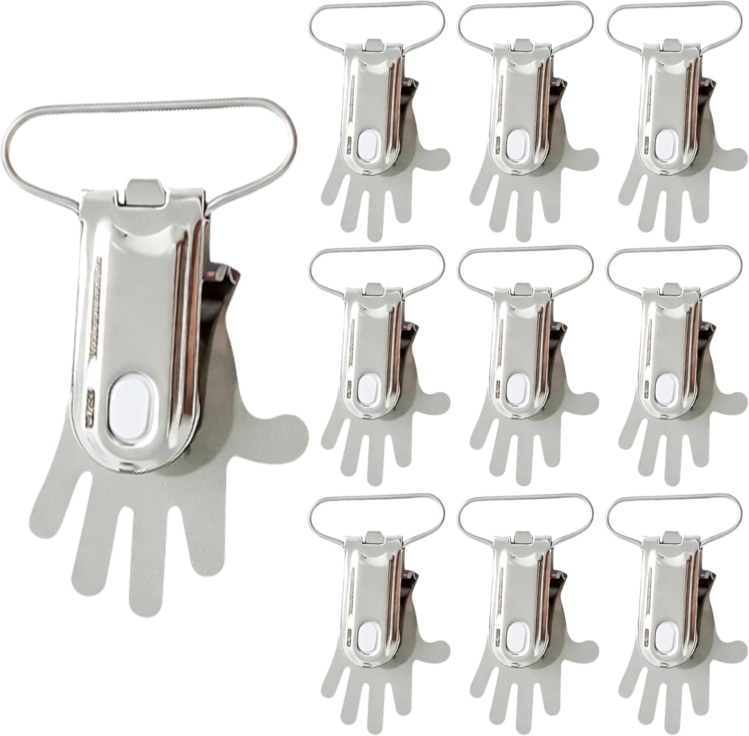 Metal Dummy Clips - Durable Pacifier Holder Buckles & Soother Clip Fasteners Secure Dummy Hook Connectors for Safe Everyday Use, Baby Chains, Straps & Accessories, Silver, 10pcs