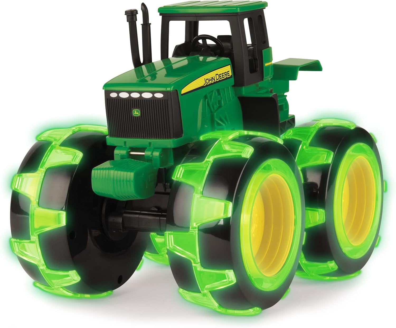 John Deere Monster Treads Lightning Wheels Tractor Toy | Light Up Monster Truck with Neon Wheels | Green Toys for Children, Boys & Girls 3, 4, 5+ Year Olds
