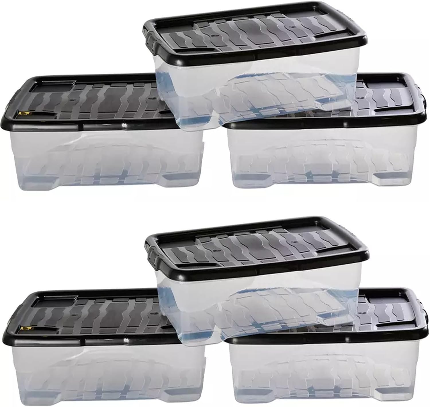 STORM TRADING GROUP 5 x 30 Litre High Grade Under Bed Plastic Storage Boxes Strong, Durable & Stackable Containers