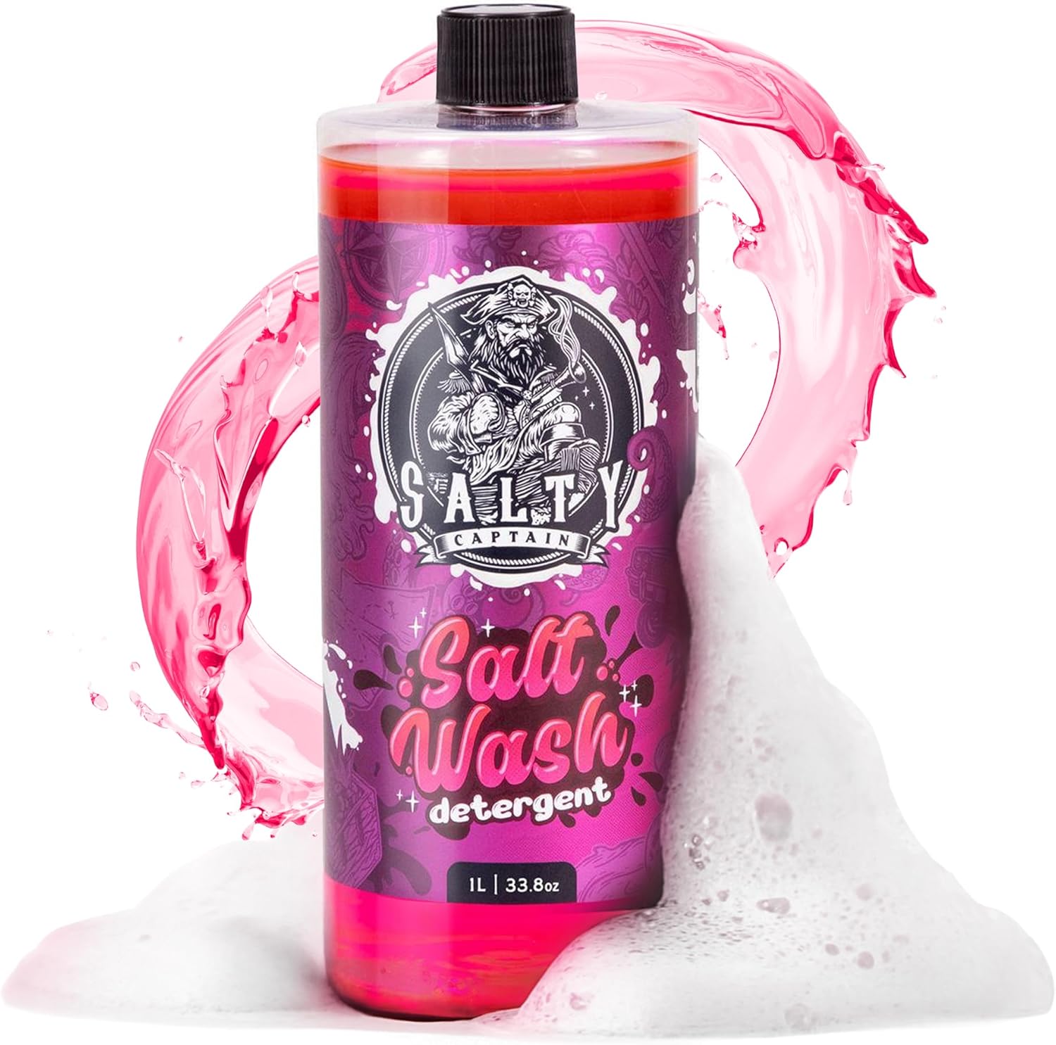 Salty Captain Foaming Salt Remover Wash - Clean & Remove Salt Off Boats & Cars, Prevent Saltwater Corrosion on Marine JetSkis, Trailers, Eco-Friendly Salt Neutralizer Boat Cleaner