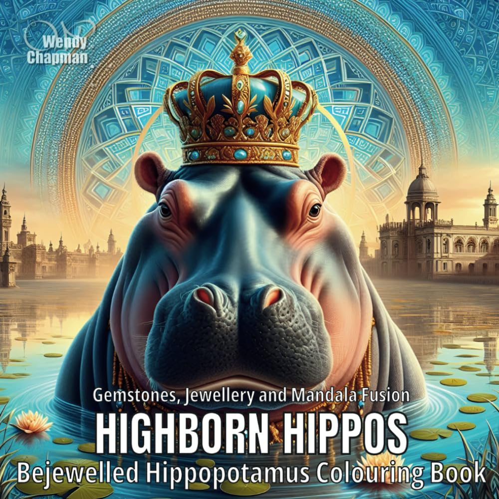 Highborn Hippos: Bejewelled Hippopotamus Colouring Book (Crowned Creatures)