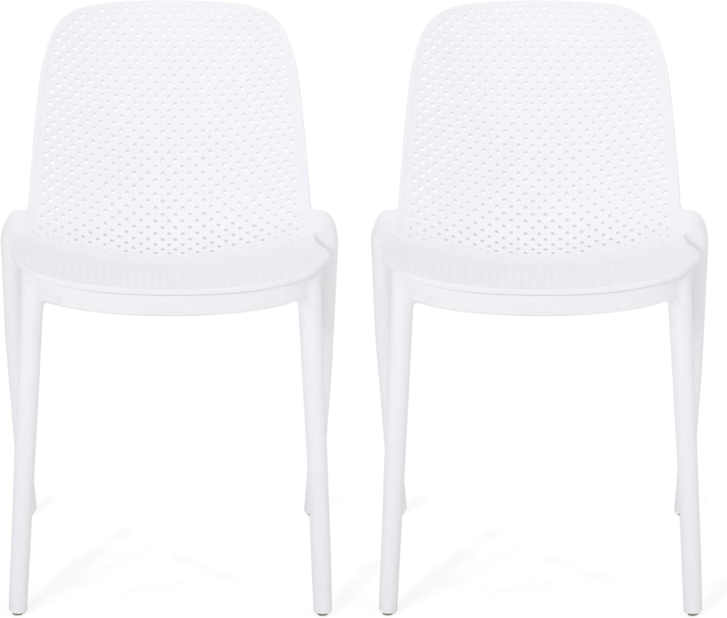 Christopher Knight Home 312243 Raevyn Outdoor Dining Chair (Set of 2), White