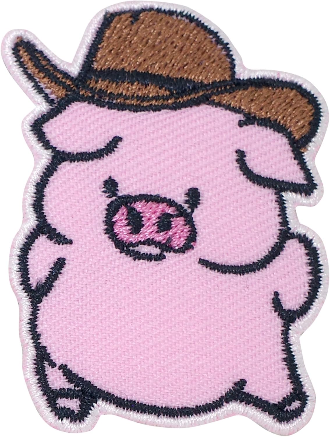 Cowboy Pig Iron On Patch for Clothing Embroidered Applique Patch Badge Sew On Emblem DIY Craft Iron on Patches, Pink