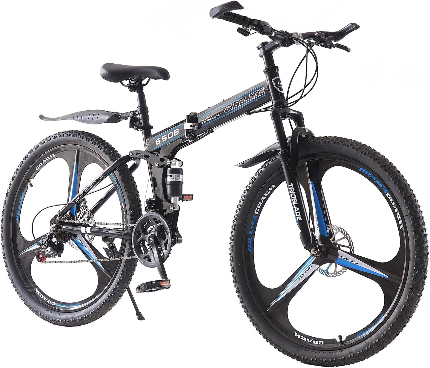 24 26 27.5In Foldable Mountain Bike Dual Suspension Hardtail Bicycle Men Women Mountain Bike 21 Speed Drivetrain Lightweight Frame Sport Cycling Bike for Adult