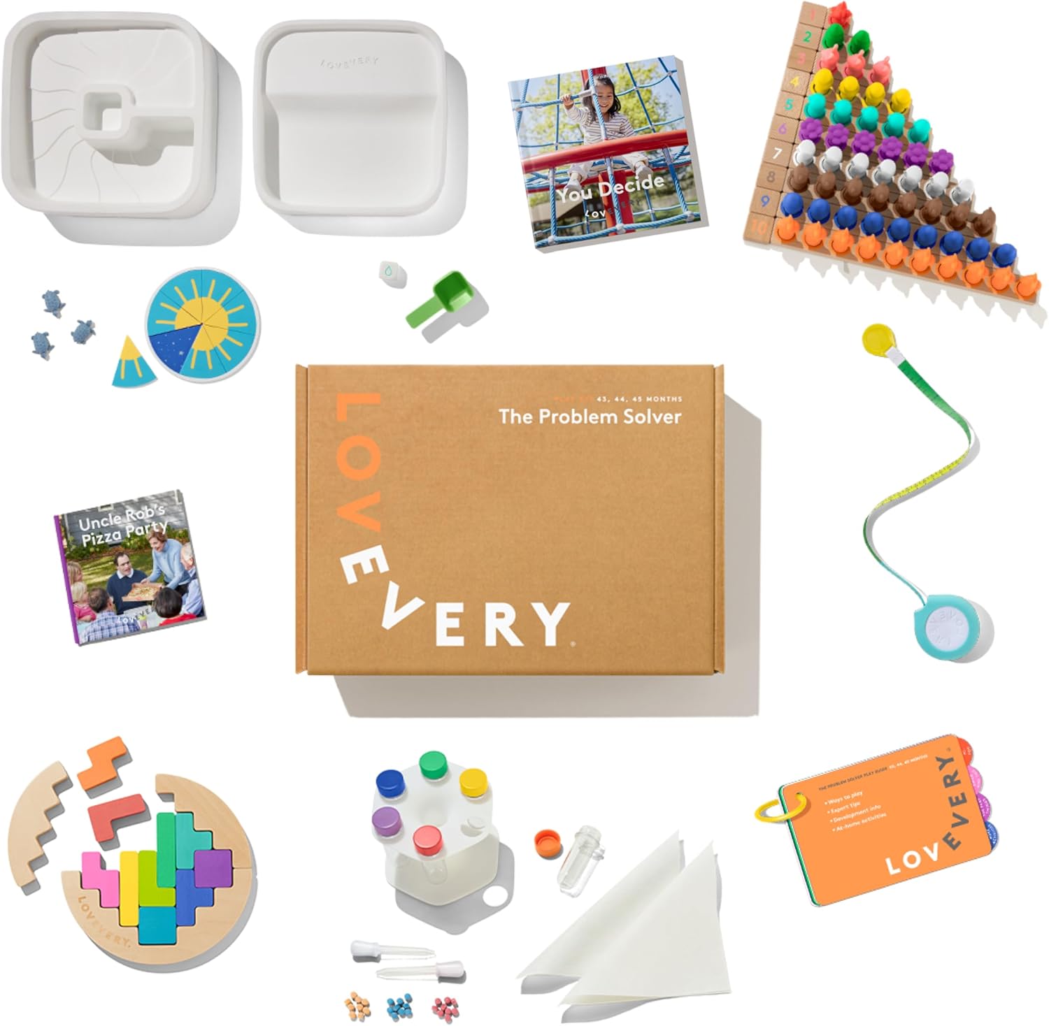 Lovevery, The Problem Solver Play Kit + Bonus Book ('You Decide'), Best Gift, 43-44-45+ Months