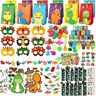230PCS Dinosaur Party Favors, Dinosaur Birthday Party Supplies, Dinosaur Goodie Bags for Kids Birthday, Dinosaur Gifts Bags Fillers Pinata Stuffers, Dinosaur Themed Party Toys