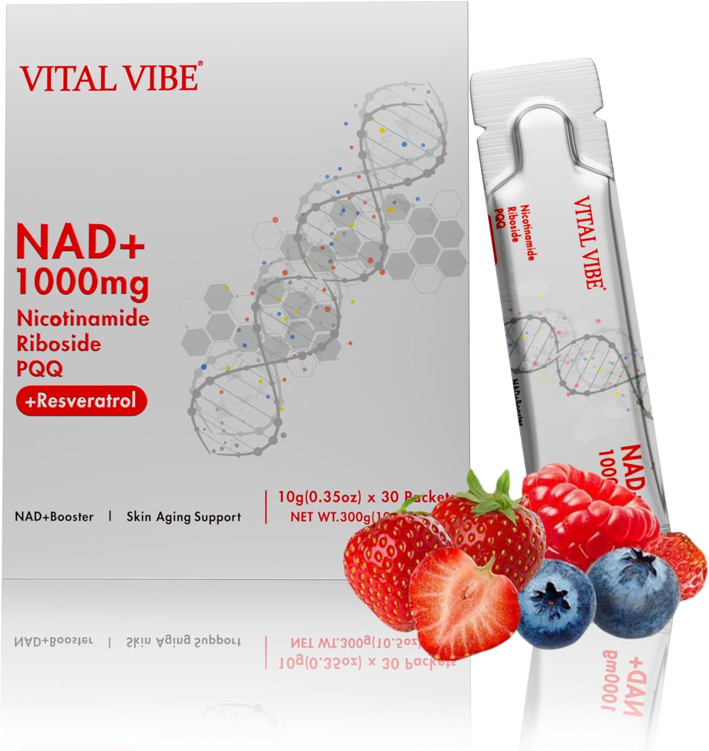 NAD+ 1000ml NAD+ Liquid with Trans-Resveratrol | Actual NAD+ Supplement | 4-in-1 Anti Aging Formula for Cellular Repair, Promote Longevity & Vitality UK