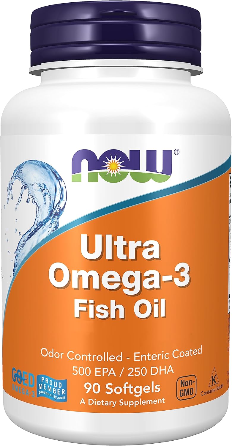 Now Foods, Ultra Omega-3 (EPA and DHA), 90 Capsules, Lab-Tested, Gluten Free, Non-GMO