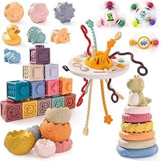 Stacking Toy Set 26Pcs for Babies 0-12 Months - Lala Toys Educational Toys, Montessori Baby Building Blocks, Soft Stacking Blocks, Sensory Balls - Ideal Baby Stacking Toys and Sensory Toys