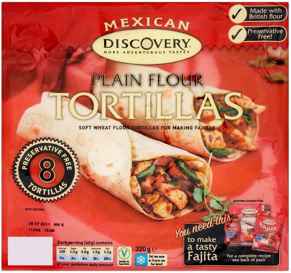 Santa Maria Mexican Preservative Free Plain Flour Tortillas (8 per Pack) - Pack of 2