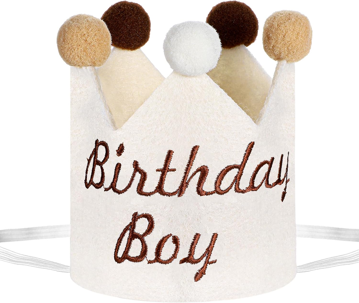 Hariendny Birthday Boy Crown, Boho Boy Birthday Crown, Birthday Decorations for Boys, Beige
