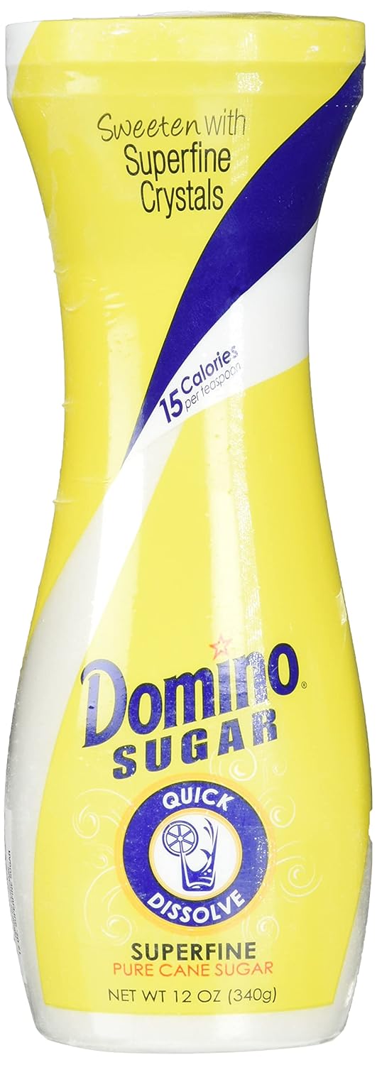 Domino White Sugar Pure Cane Sugar Quick Dissolve Superfine, 12 Ounce Flip Top (1 Pack)