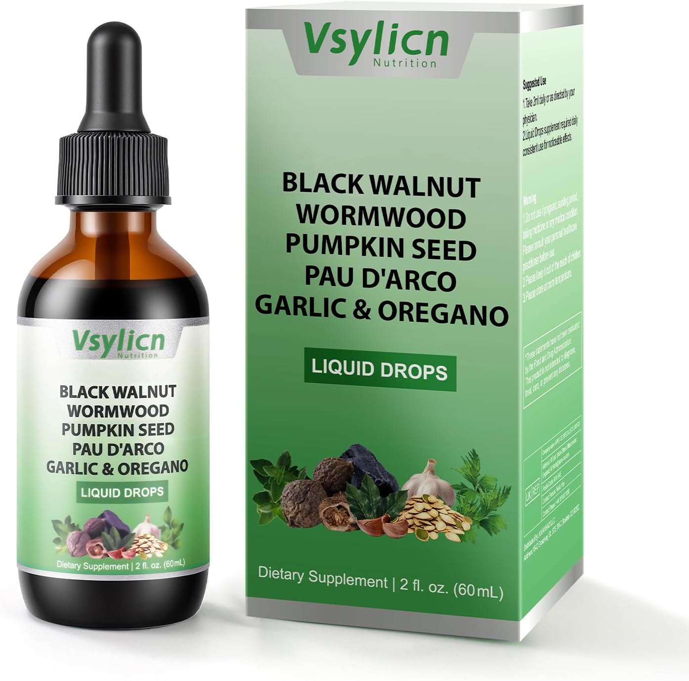 Wormwood Black Walnut Cleanse for Humans Drops Liquid, Rapid Gut Cleanse & Digestive Health with Oregano Garlic & Berberine, Herbal Supplement for Gut Detox Cleanse and Digestive Well-Being