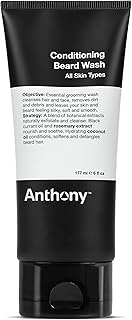 Anthony Conditioning Beard Wash, 6 Fl Oz, Contains Botanical and Rosemary Extracts, Black Currant and Coconut Oils, Cleanses, Hydrates, Softens, and Detangles Beard Hair
