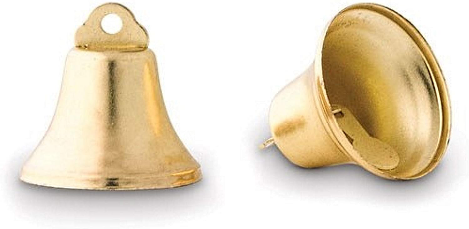 24 Wedding Metal Gold Bells with Clinkers