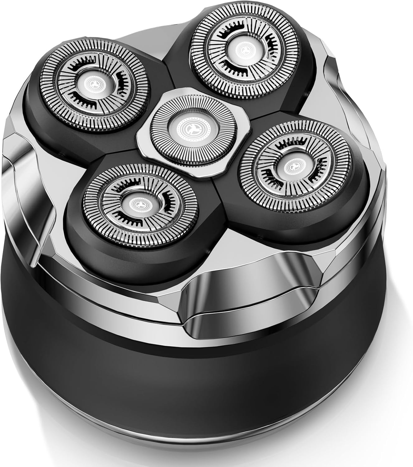 YRF Head Shavers for Men, 5D Flexible Bald Head Shaver, 2 Hours Runtime, USB C Rechargeable, LED Display, IPX6 Waterproof Wet/Dry Use, Electric Rotary Head Shaver for Home, Travel (E5/Black)