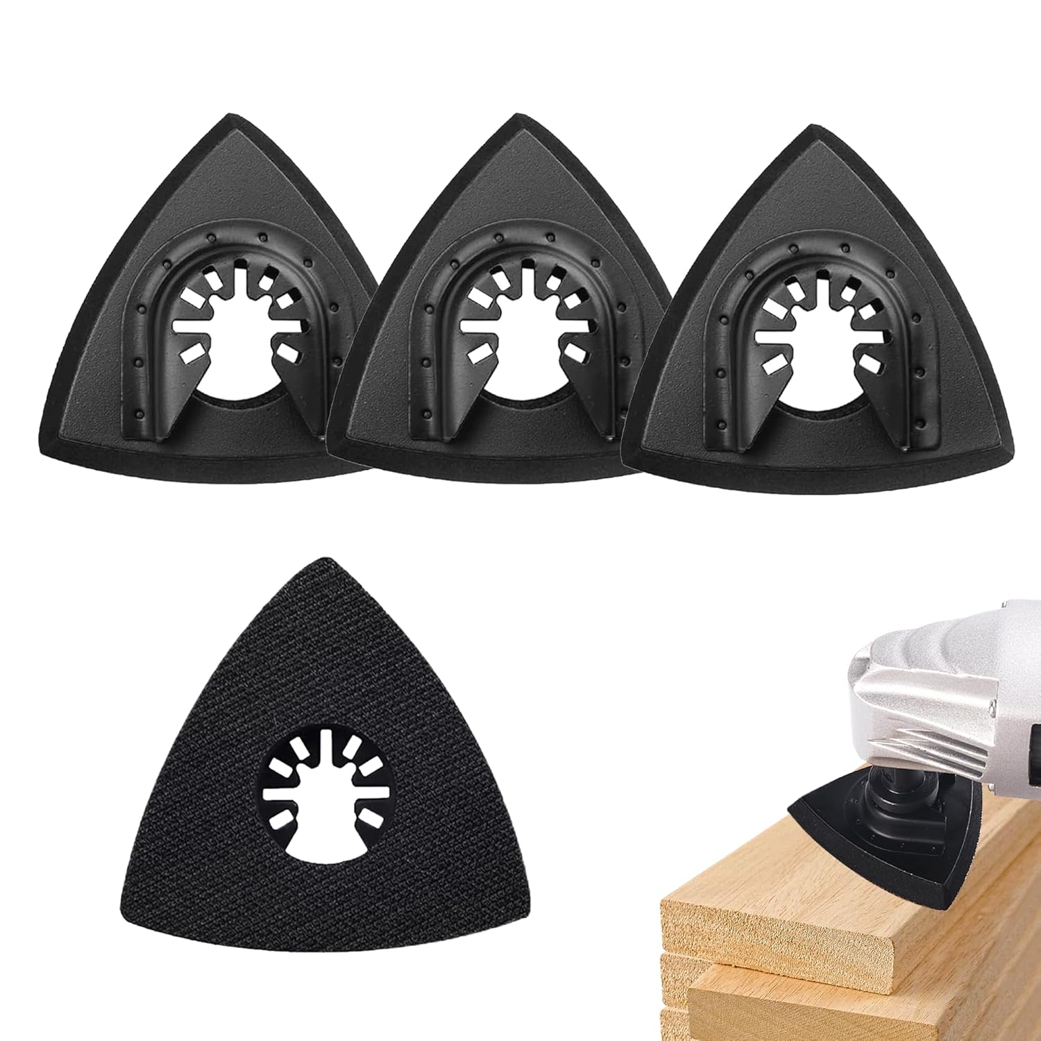 Multi Tool Sanding Pads 4Pcs 80mm Sanding Tools Multitool Triangle Sanding Pads Replacement Loop Oscillating Tool Accessories For Households And Maintenance Workers For Sanding Various Materials