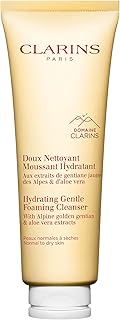 Clarins NEW Hydrating Gentle Foaming Face Cleanser | Cleanses, Soothes, and Softens | Contains Aloe Vera to Boost Hydration | Soap-Free | SLS-Free| Normal To Dry Skin Type