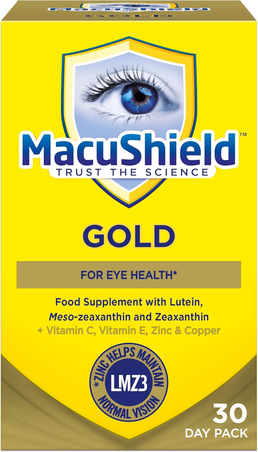 MacuShield Gold – 30 Day Pack, Eye Health Supplement with Lutein, Zeaxanthin and Meso-zeaxanthin, as Well as Zinc which Helps Support Normal Vision