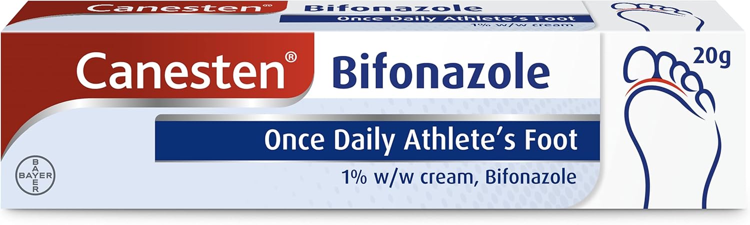 Canesten Bifonazole Once Daily Athlete’s Foot 1% w/w Cream | Effective Athlete’s Foot Treatment | Canesten's Most Convenient Treatment | Only 1 Application Per Day | Antifungal Cream | 20 g