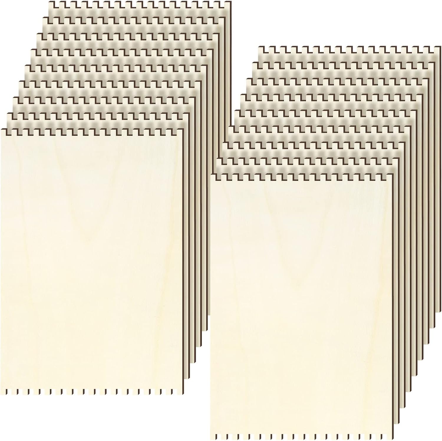 Minatee 18 Pcs Beginners Wooden Loom Weaving Loom Notched Board, 6 x 9 in