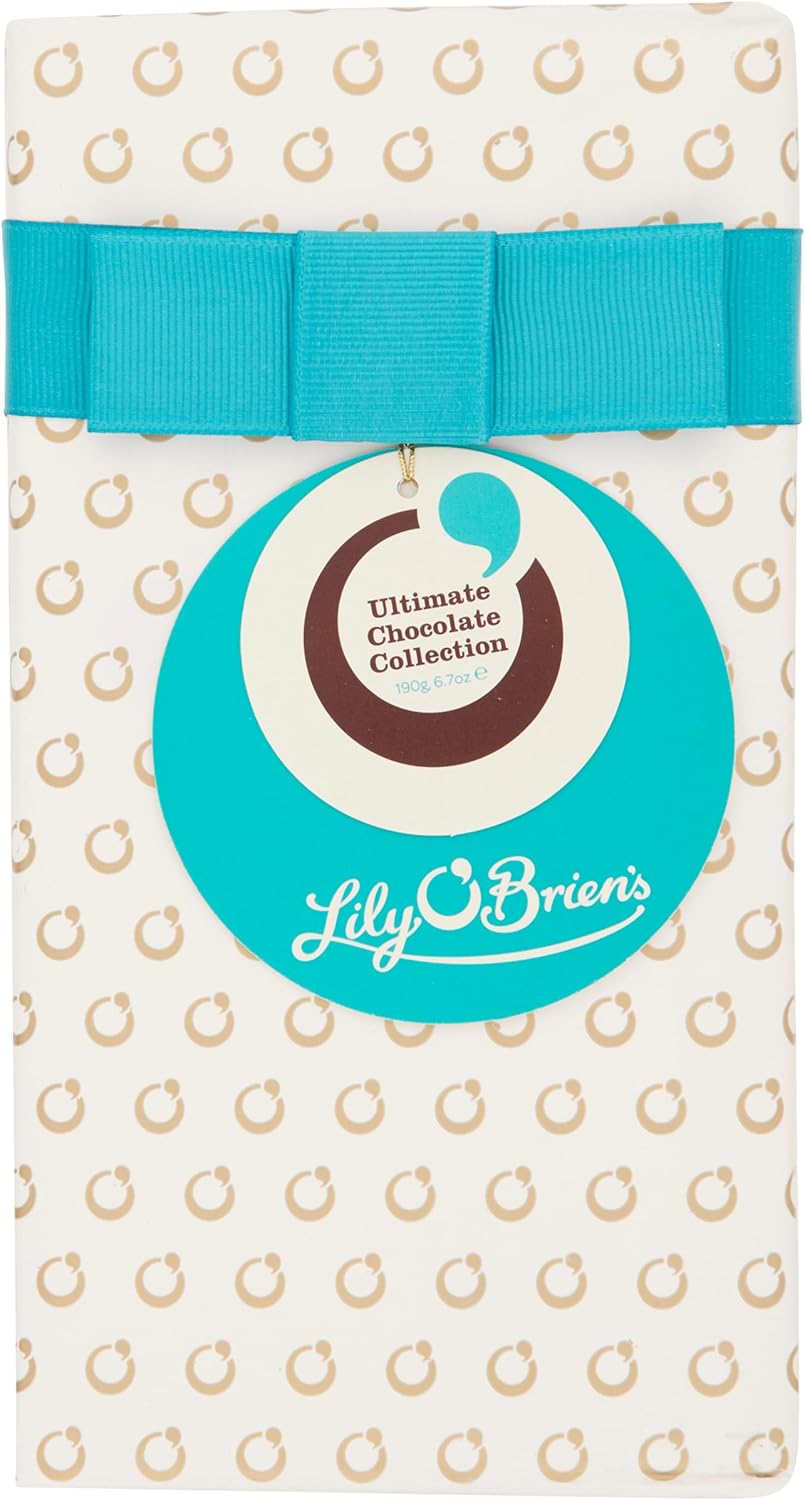 Lily O'Briens Ultimate Chocolate Collection 190g - 16 Assorted Chocolates from 8 Original Recipes - Gift Wrapped, Present or Sharing Box, Celebration, Congratulations, Birthday, Thank you teacher
