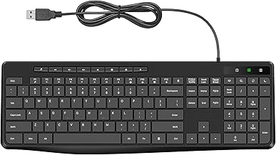 Wired Keyboard,Quiet Keyboard,Multimedia Usb Computer Keyboard,Silent Keyboard with Low Profile Chiclet Keys,Large Number Pad,Spill-Resistant,Anti-Wear Letters,Full Size Keyboard for Laptop,Desktop