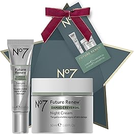 No7 Future Renew Duo - Includes Future Renew Face Serum (15ml) & Future Renew Night Cream (50ml) - Peptide Technology to Reverse Visible Signs of Damaged Skin (2 Count)