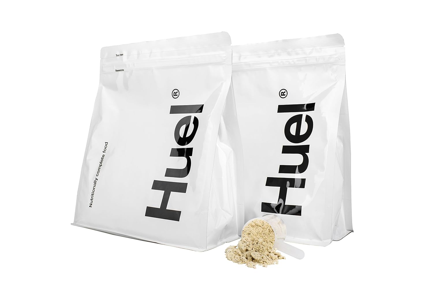 Huel (Gluten Free) Vanilla Flavor Nutritionally Complete Food Powder - 100% Vegan Powdered Meal (2 Pouches - 7.7lb - 28 meals)