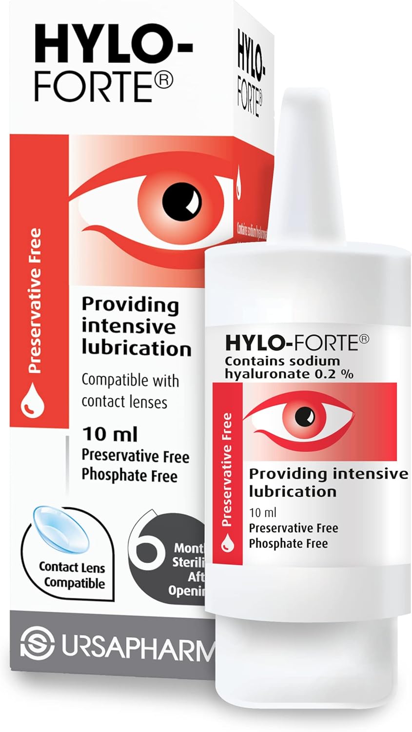HYLO Forte - Preservative Free Lubricating Eye Drops - for Treatment of Severe and Persistant Dry Eyes - 10ml