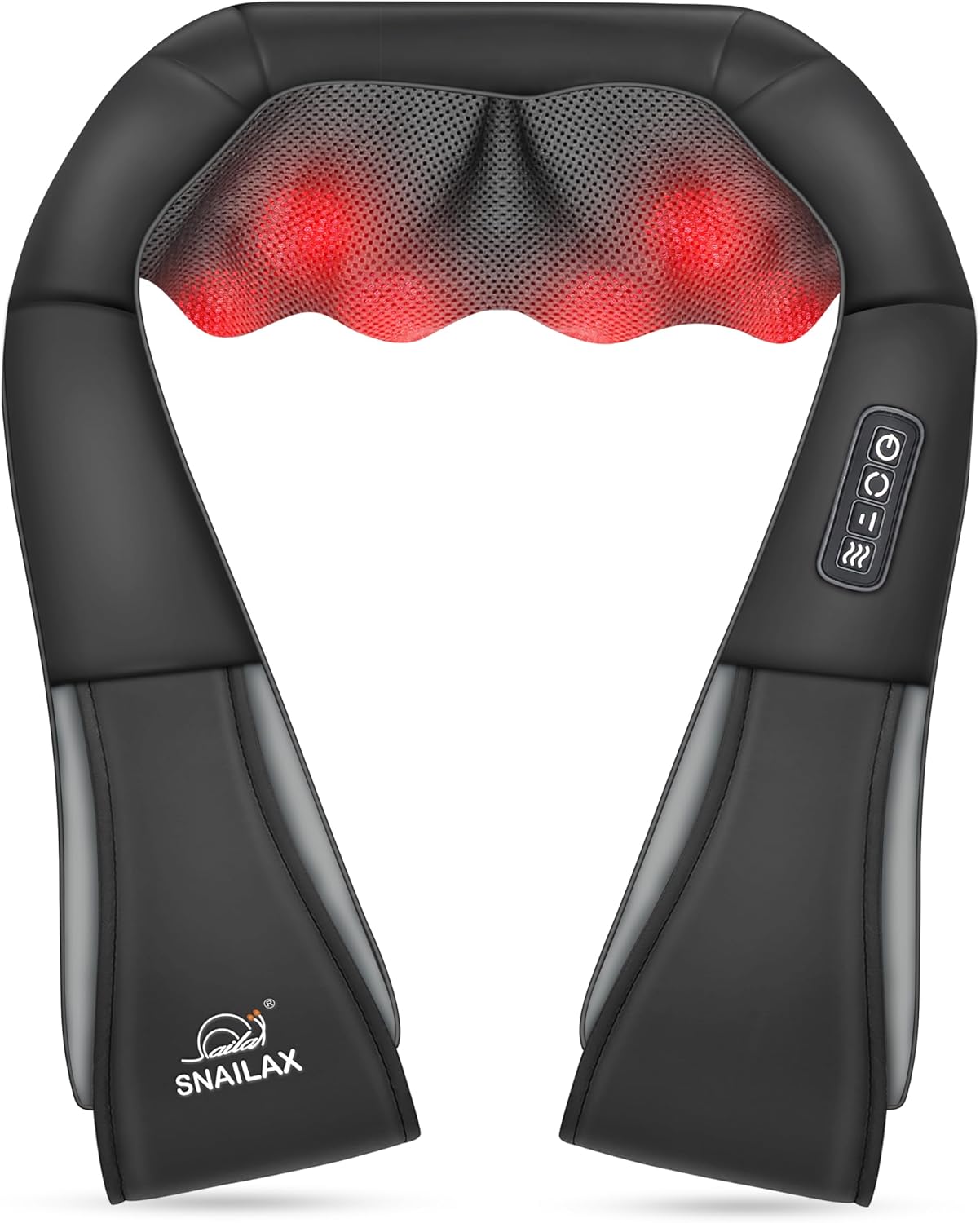 Snailax Shiatsu Neck Massagers with Heat, Mother's Day Gifts. Shiatsu Shoulder and Back Massager for Pain Relief, Gifts for Women/Men, Portable 4D Deep Tissue Electric Massager for Office Home Use