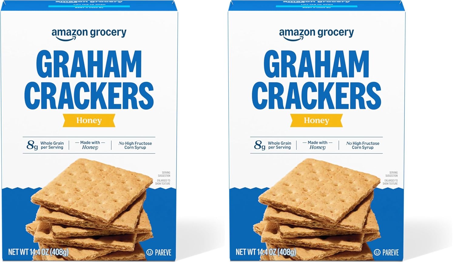 Amazon Brand - Happy Belly Honey Graham Crackers, 14.4 ounce (Pack of 2)