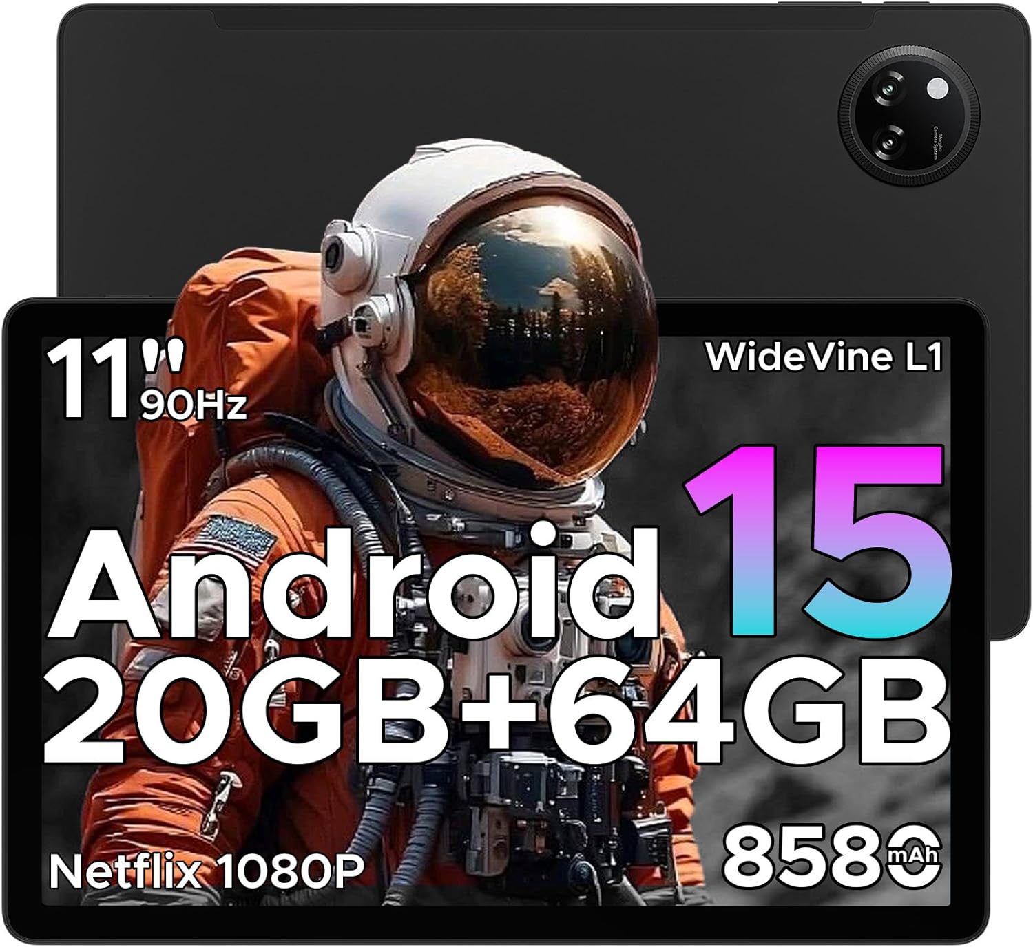 DOOGEE TAB A9+ Newest Android 15 Tablet,8580mAh 11 Inch Tablet,T7200 Octa Core Android Tablets & 20GB+64GB/2TB LPDDR4X,13+5MP,2 Speaker+Netflix 1080P+Widevine L1|Face ID|BT 5.0|5G WiFi|GPS|FM|OTG