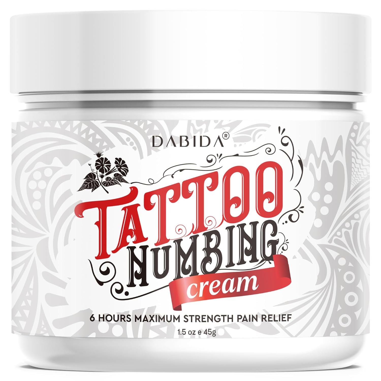Tattoo Numbing Cream Maximum Strength(45g), 6 Hours Maximum Strength, Numbing Cream for Waxing Brazilian Wax, Best Tattoo Numbing Cream, Numbing Cream for Tattoos, Numbing Cream for Waxing