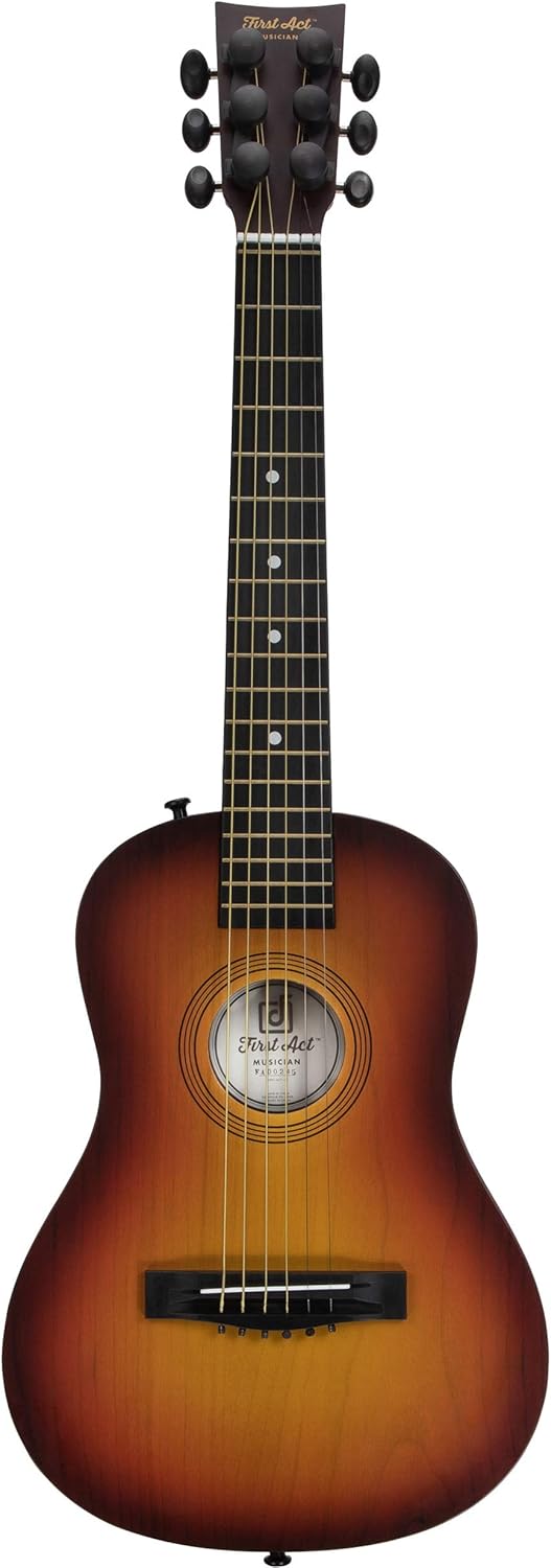 First Act Acoustic Sunburst Guitar, 30 Inch - Brass Acoustic Guitar Strings, Tuning Gear, String Post Covers, Steel-Reinforced Neck, Strap Buttons – Musical Instruments