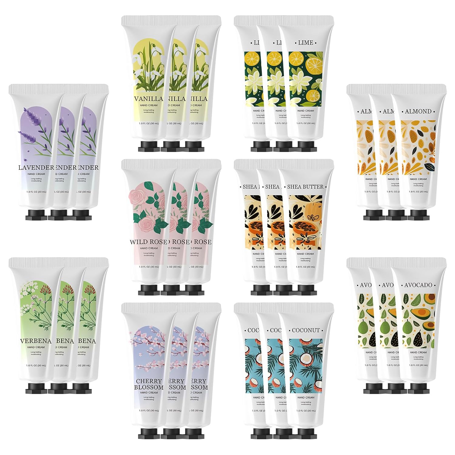 BODY & EARTH 30 Pack Hand Cream Lotion Bulk Mini Hand Lotion Hand Cream for Women Thanksgiving Gifts Christmas Gifts Stocking Stuffers and Bridesmaid Gifts