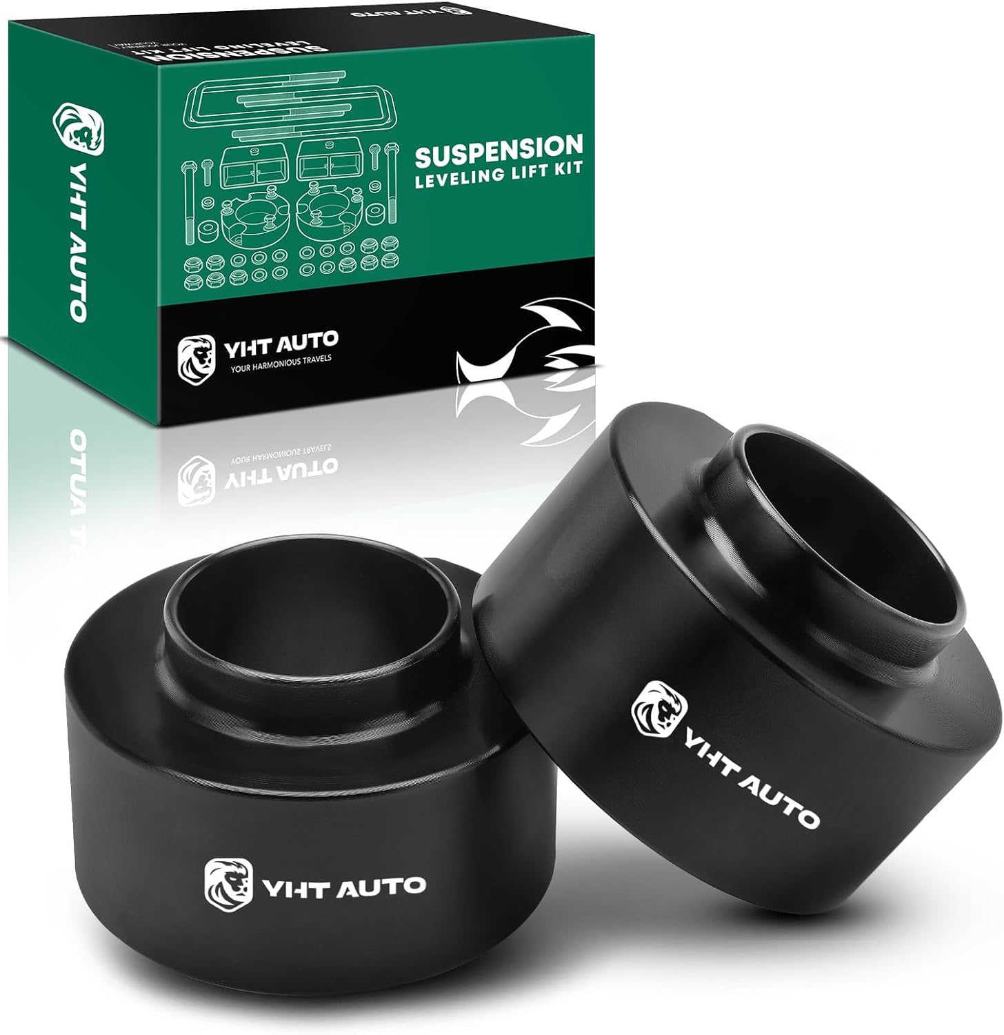 YHTAUTO 2 inch Front or Rear Leveling Lift Spacers Kit Compatible with Jeep Cherokee XJ 1984-2001, Grand Cherokee ZJ 1993-1998, Wrangler TJ 1997-2006, Suspension Leveling Lift Kit Set of 2