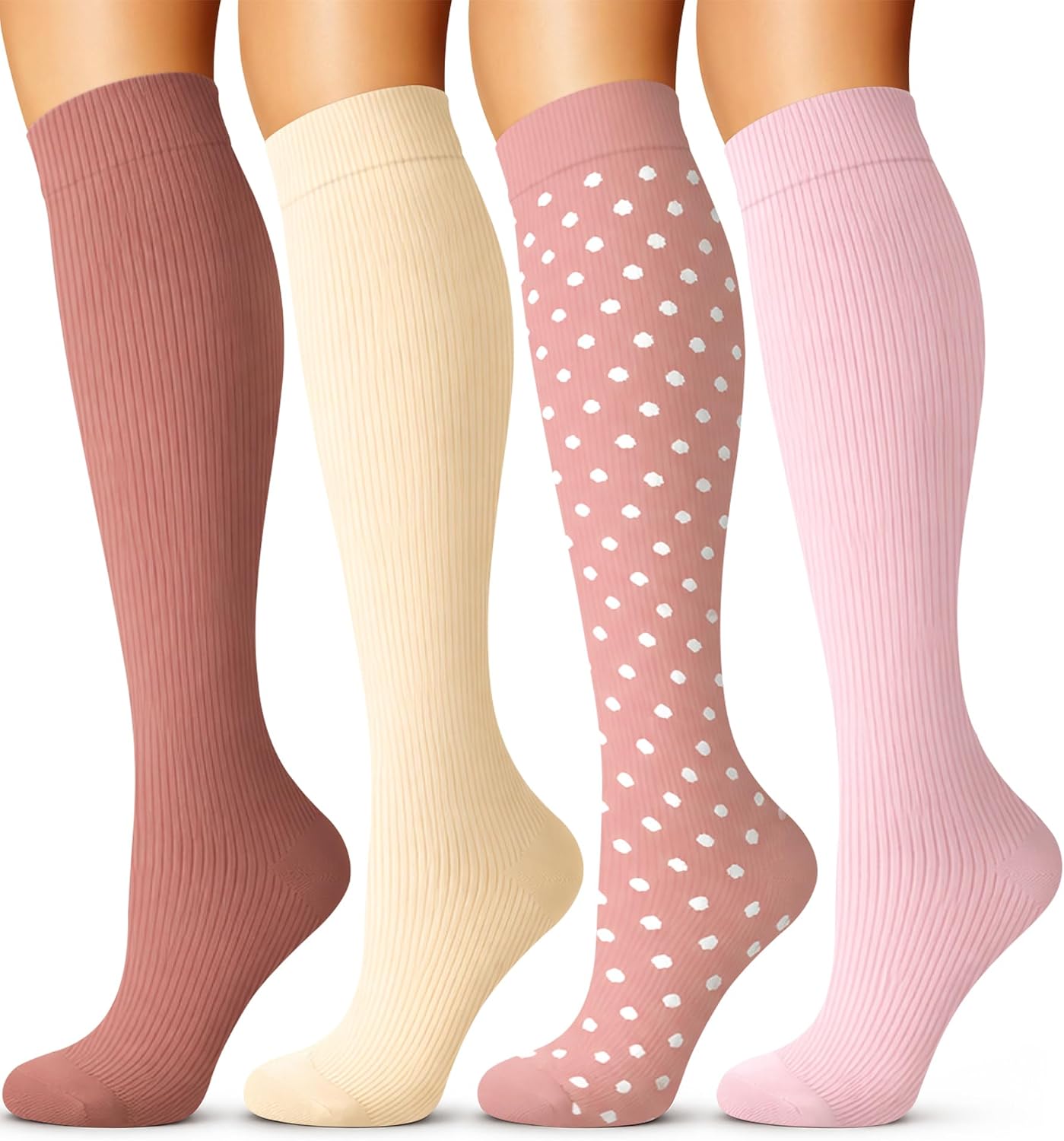 Laite Hebe 4 Pairs-Compression Socks for Women&Men Circulation-Best Support for Nurses,Running,Athletic