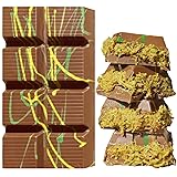 Dubai Crispy Knafeh Chocolate Pistachio Bar 7oz | Famous Dubai Kunafa Pistachio Chocolate Bar | Crispy Kunafe with Pistachio Paste | Gourmet Dessert Gift