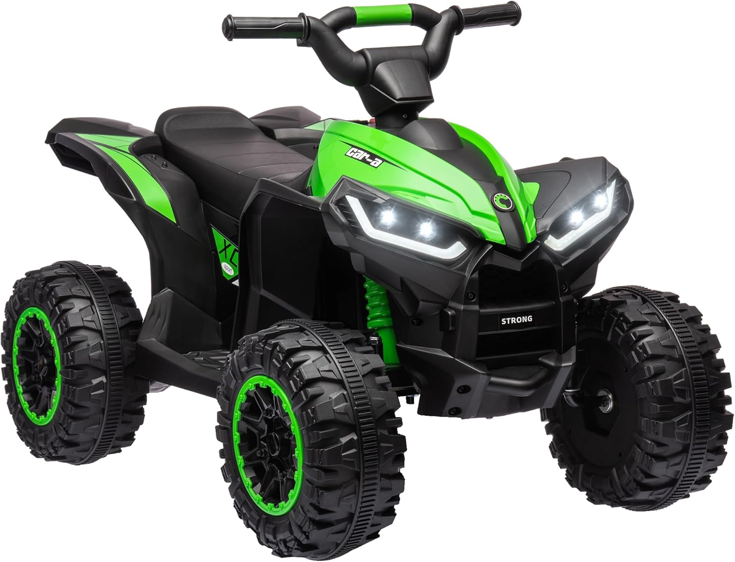 HOMCOM 12V Electric Quad Bike for Kids Ride On Car ATV Toy, with Forward Reverse Functions, LED Headlights, Music, for Ages 3-5 Years - Green